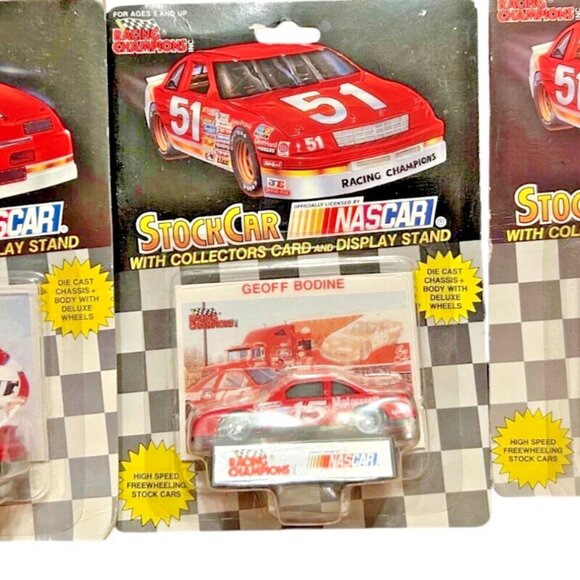 DIE CAST 1991 Racing Champions NASCAR Elliott 11 Bodine 15 Rudd 5 Card Stand LOT - Picture 6 of 6